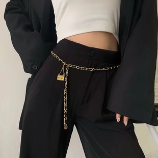 Xiao Xiang Style Waist Chain Women's Skirt Metal Bag High-end Sense Decorative Suit Sweater Chain Thin Belt Waist Chain