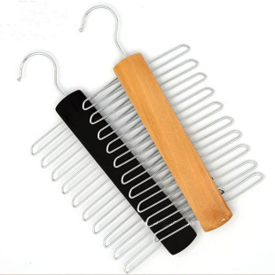 Wooden Multi-Purpose Tie Storage Rack Multi-Hook Belt Scarf Hanger Bow Tie Accessories Hanger Amazon Export