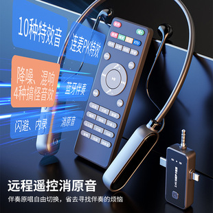 Wireless Live Broadcast Sound Card Headset Microphone Bluetooth Accompaniment Noise Reduction Monitor Headset Outdoor Audio Tape Remote Control