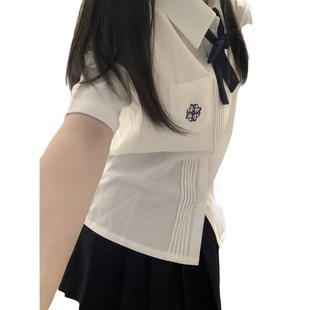 Japanese style jk uniform shirt original Orthodox preppy style summer short sleeve organ pleated class uniform pleated skirt suit shirt