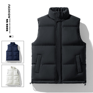 Autumn and Winter 2024 New Cotton Vest Hong Kong Style Men's Fashionable Brand Loose Men's Vest Solid Color Simple Ware All-match Loose