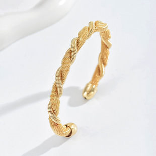 Cross-border supply of European and American fashion personality Bohemian open bracelet metal mesh chain adjustable bracelet
