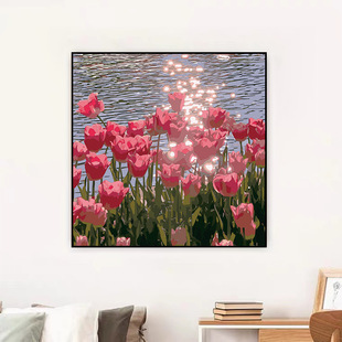Factory wholesale diy digital oil painting tulip cure acrylic painting hand fill color oil painting living room decorative painting