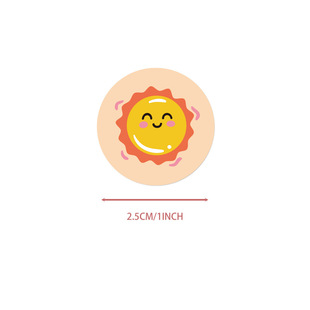 500 stickers/roll round cartoon cute expression small sun sealing stickers kindergarten teacher student reward stickers