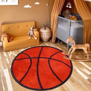Cartoon Children's Room Football Loop Pile Carpet Hair-free Washable TPR Non-slip Carpet Baby Reading Area Carpet
