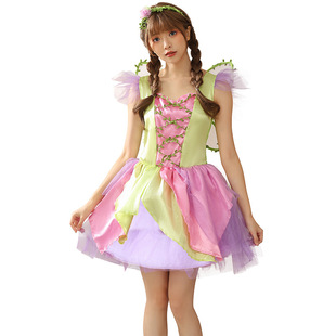 New Halloween performance clothing Foreign Trade style butterfly wings flower fairy fairy tale elf princess dress