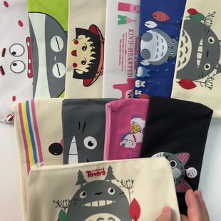 Creative Cartoon Canvas Pencil Bag Cute Oxford Coin Purse Stationery Bag Student Stationery Pencil Bag Children's Prize