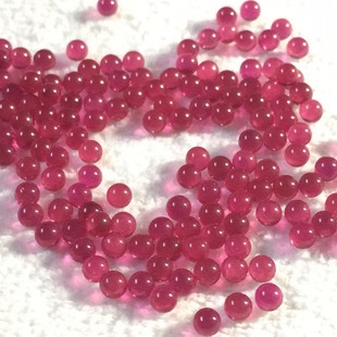 Factory Wholesale Customized No. 5 Red Corundum Round Beads Bare Stone Non-Porous Round Beads Synthetic Gemstone Round Ball Smooth Surface Can Be Drilled