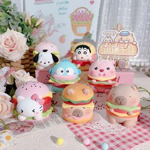 Симпатичный мультфильм Sanrio Burger армия модная игра ароматерапия гипс белые эмбрионы родитель-ребенок рисованной раскрашенные гипсовые украшения