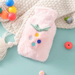 Soft rabbit fur hot water bag water injection bag hand warmer thickened explosion-proof plush cartoon warm water bag factory direct wholesale