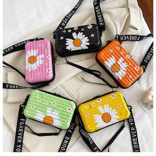 PC hard shell cosmetic bag travel shoulder bag South Korea 7-inch storage bag portable small square bag crossbody portable shoulder bag