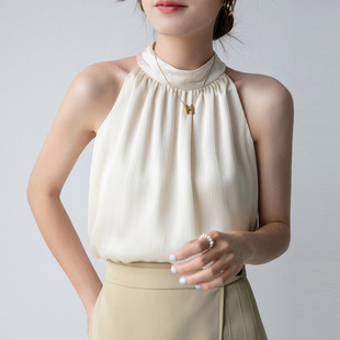 5521 # Лето Французский Темперамент Slim Fit Сексуальный Шикарный Абрикос Спинки Ремешок Топ