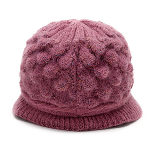 Autumn and winter New wool hat women's middle-aged and elderly plus velvet warm cap outdoor sports warm knitted mother hat