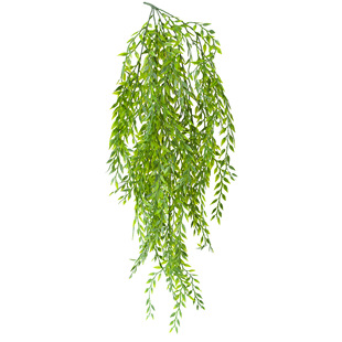 Cross-border simulation Wicker willow leaf plant rattan plastic flower wall hanging ceiling decoration green plant willow willow leaf drooping willow