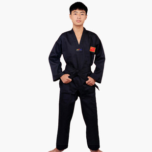 Black and red summer children's boxing uniform Jiu Shu competitive training suit karate adult men's and women's taekwondo clothing