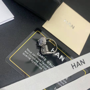 Xiao Xiang COCO Home No.5 Retro Internet Celebrity ins Style Silver Full Diamond Ring Daily Joker Convenient Opening Adjustable