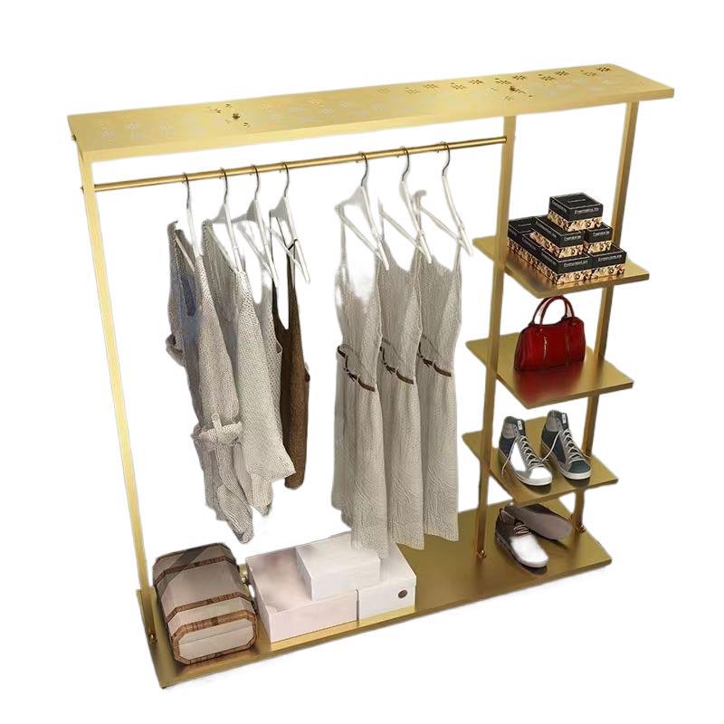 Simple home-use wardrobe, iron display rack, floor-standing trendy coat rack, multifunctional clothing storage rack, bedroom coat rack