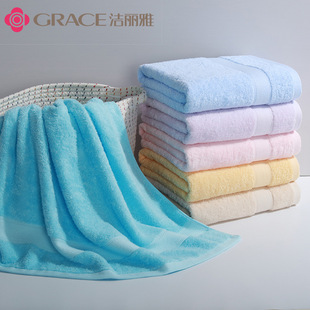 Jieliya 6733 pure cotton soft absorbent plain cotton bath towel embroidered logo wholesale jieliya bath towel