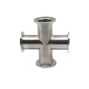 ss304 stainless steel vacuum equal diameter four-way joint clamp polished cross-way quick fit KF16/25/40/50