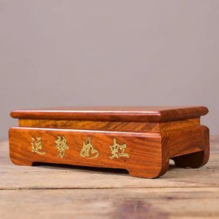 Ebony solid wood square base handicraft ornaments fortune like rainbow wood carving wooden base