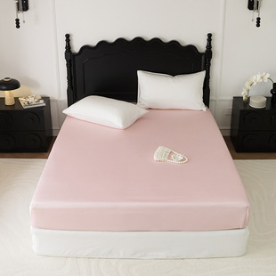 Tencel Solid Color Single Bed Hat Summer Cool Silky Solid Color Bed Hat Bed Cover Mattress Protective Cover Skin-Friendly Bed Cover