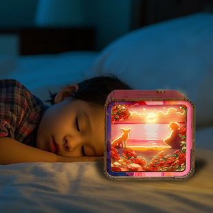Трансграничная внешняя торговля резьба по дереву лампа DIY 3D Wooden Puzzles Night Light Ночной светильник