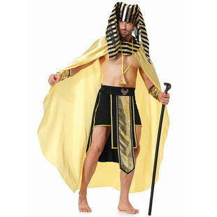 Foreign Trade Amazon Export Style Halloween Egyptian Pharaoh Golden King Long Cloak Myth Full Eye