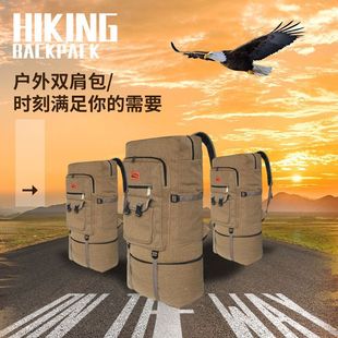 Canvas Backpack Large Capacity Work Luggage Travel Retro Unisex Outdoor Migrant Workers Increase Wear Resistance Easy to Heng