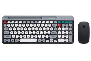 ZYG-806 Macaron Dual Mode Беспроводная Bluetooth-клавиатура и мышь костюм Ретро-панк-стиль Круглая крышка для ключей Зарядная клавиша