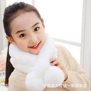 Winter thickened scarf women's double ball fur scarf unisex warm hair wholesale