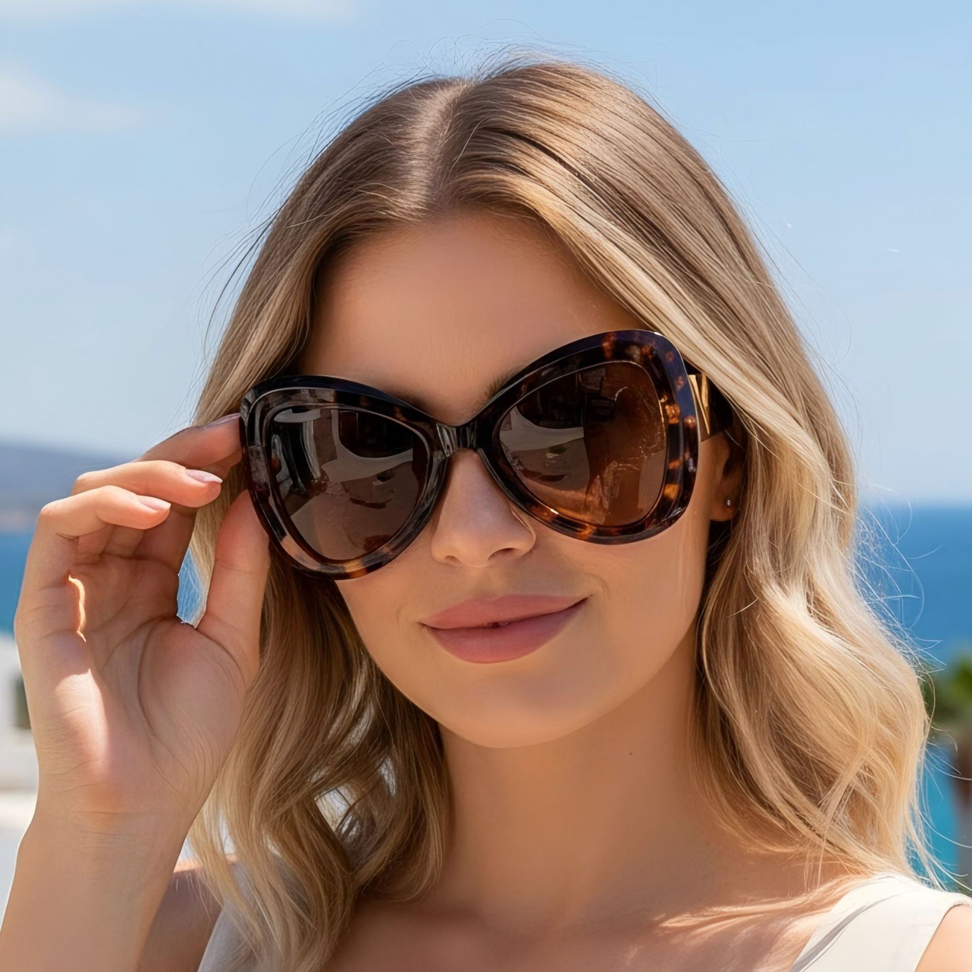 2026 New Korean Style Fashion Butterfly-Shaped Oversized Sunglasses, High-End, Versatile, Trendy Women's Sunglasses for Street Style