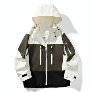2024 new outdoor assault clothing men's and women's couples windproof waterproof mountaineering clothing work hooded functional wind coat men's