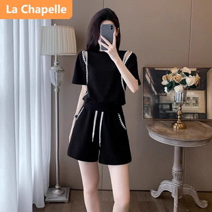 Summer Sportswear suit Women's 2025 New Fashion Slimming Western Style Loose Short-sleeved Shorts Casual Two-piece Set