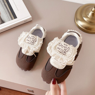 Children's Flip-Cover Cute Shoes 2025 Autumn New Korean Version Girls' Casual Training Shoes Princess Shoes Versatile Puff Shoes