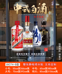 ☽ Tobacco Hotel Supermarket Convenience Store Glass Advertising Stickers Winery Wine Shop Window Glass Door Decoration Stickers Tobacco and Wine