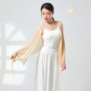 Classical dance gauze clothing Chinese dance practice clothing female body rhyme top folk dance performance clothing