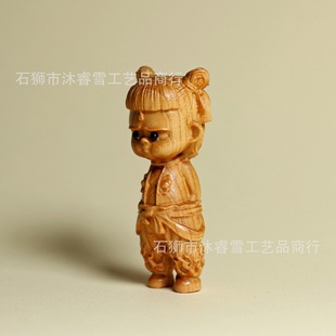 Thuja Wood Carving, Artwork, Carving Crafts, Living Room Decoration, Solid Wood Ornaments, Cute Devil Child