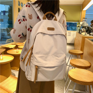 Korean Style Schoolbag Female Simple Middle School Student College Student Cute Backpack Backpack Travel Bag Nylon High-End Sense