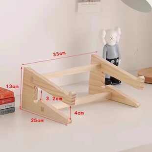 Solid Wood Laptop Stand Bracket Suspended Elevated Rack Reinforced Gaming Cooling Rack Vertical Desktop Organization