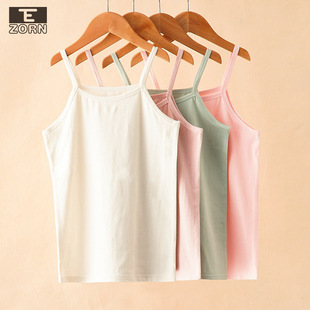 Children's Lycra vest camisole summer men's and women's clothing pure cotton base candy color top medium and small children's solid color outer wear