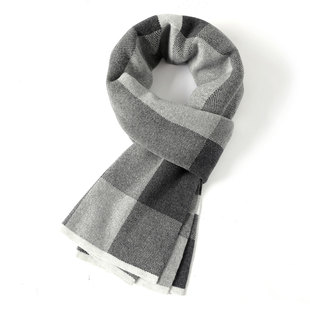 Autumn and Winter Cashmere Blended Men's Scarf 2024 Explosive All-match Scarf Korean Fashion Plaid Scarf for Hair