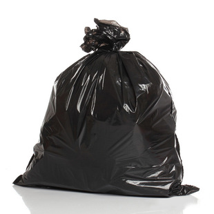 Large Black Garbage Bag Property Commercial Disposable Household Thickened New Material Vest Garden Flat Mouth Garbage Bag