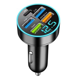 Автомобильное зарядное устройство цифрового дисплея 5USB Автомобильное зарядное устройство четыре в одном Автомобильное зарядное устройство для мобильного телефона