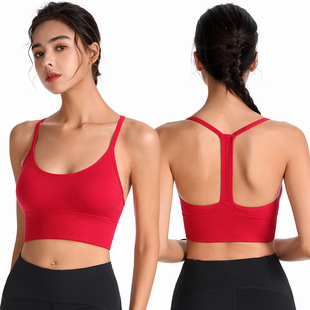 New Style No Steel Ring Y-Back Sports Underwear Yoga Shockproof Fitness Sports Bra Women's Sexy Large Size Bra