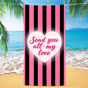 Cross-border Amazon Explosions Super Large Striped Beach Towel Microfiber Quick-drying Bath Towel Seaside Travel Absorbent Towel