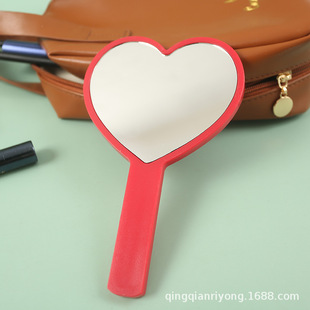 Peach heart handle mirror portable portable love mirror wholesale student online popular ins small mirror beauty gift advertising mirror