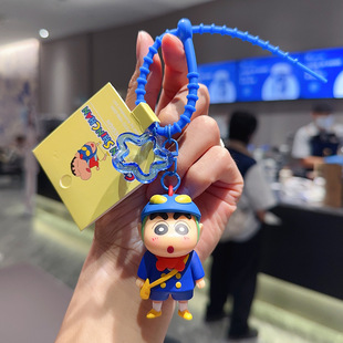 Cartoon Animation Peripheral Genuine Crayon Small New Dynamic Superman Doll Keychain Couple Cyber Red Key Chain Pendant