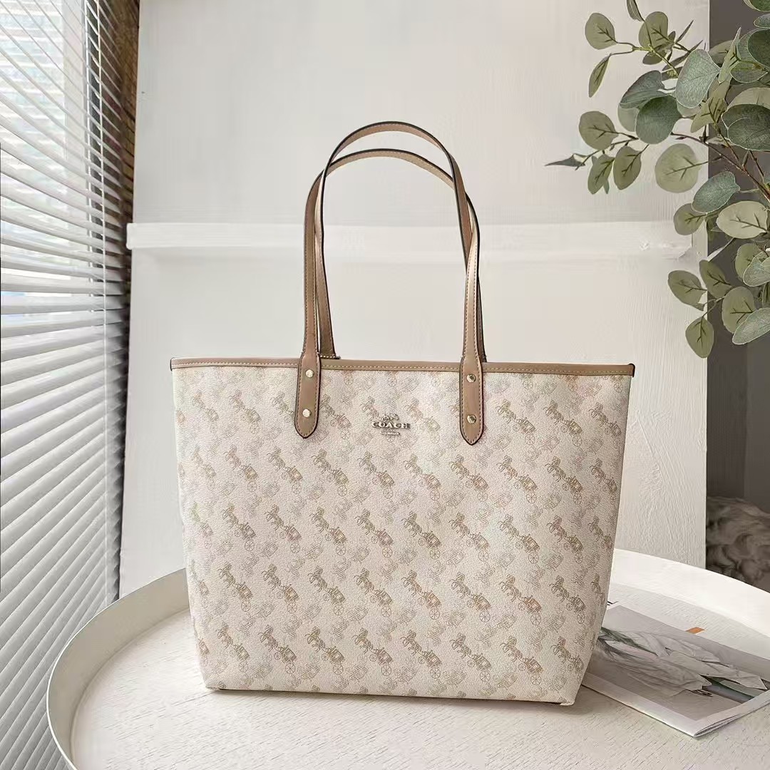 Koujia City 33 Monogram Tote Bag, Large Capacity, Classic Shopping Bag, Stylish and Versatile Handbag/Shoulder Bag for Women.