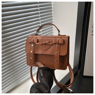 Cute Bow Preppy Style Cambridge Backpack 2024 New Heart Popular Multi-Purpose Shoulder Crossbody Bag Women's Bag
