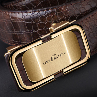 Gift Box] first layer cowhide eke kangaroo Belt Men's toothless automatic buckle middle-aged and young men's inner wear upgrade belt